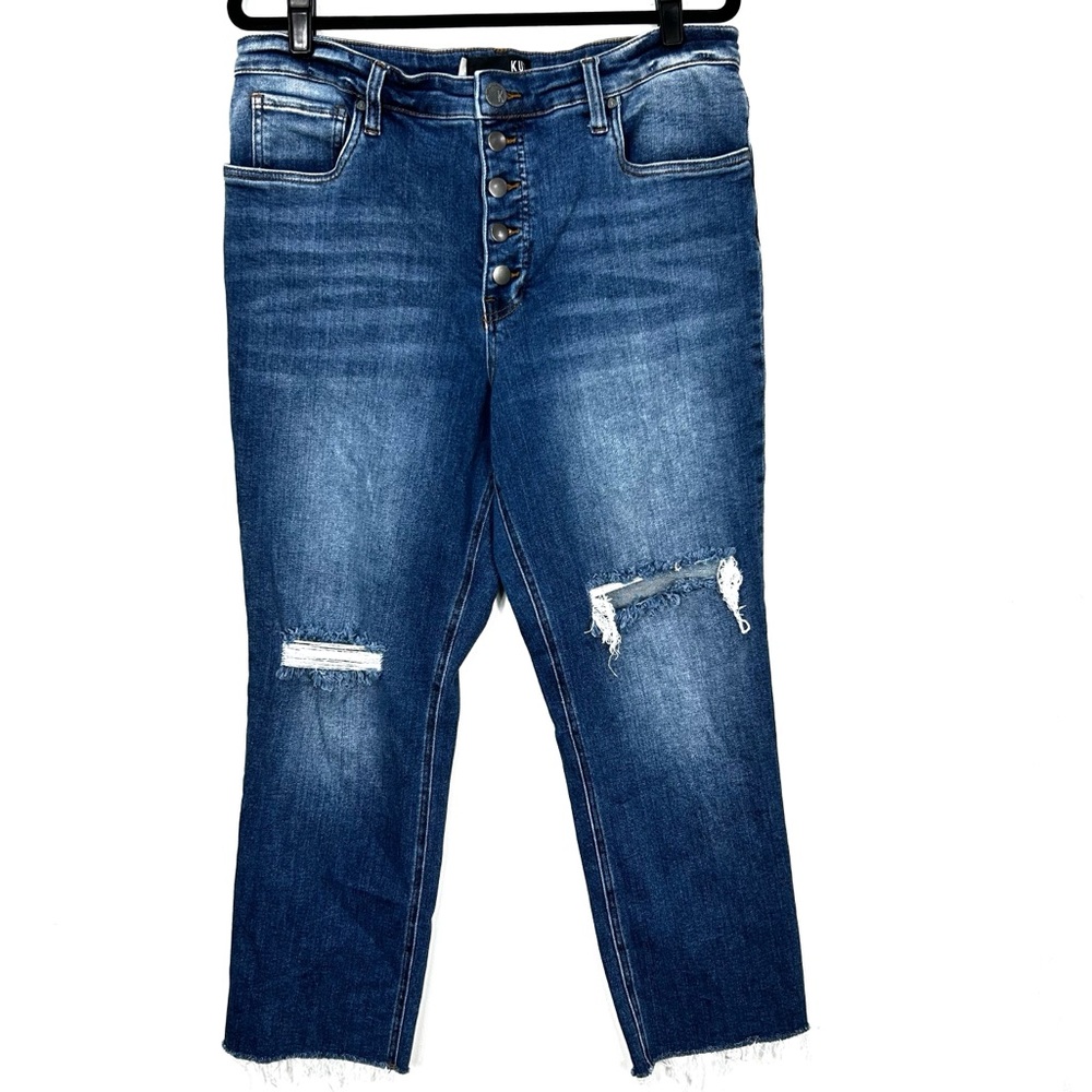 Kut from the Kloth Fab Ab Mom Jean Blue Ankle Cropped Jeans P17